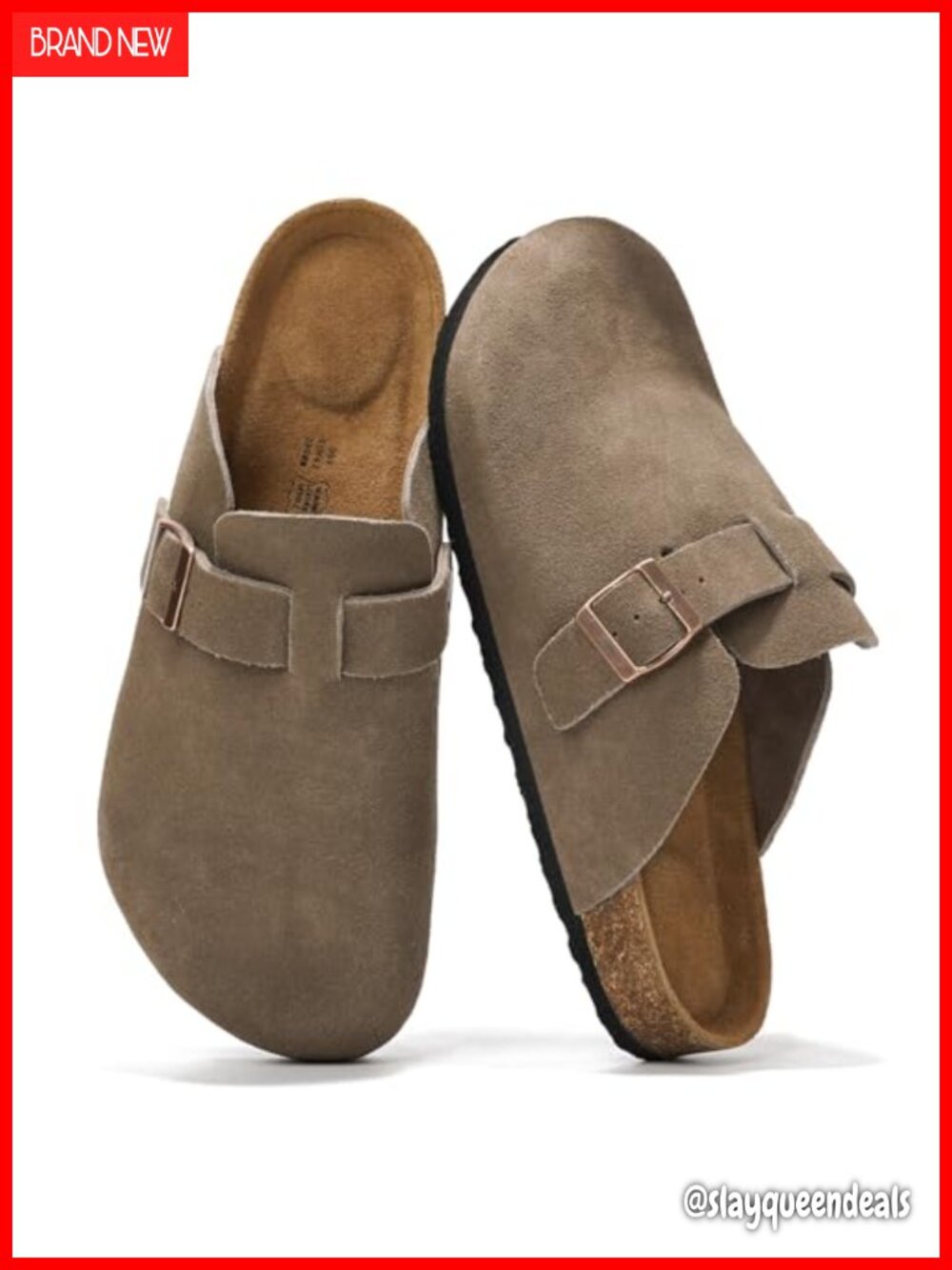 Men's Full Grain Leather Clogs - Non Slip Memory Foam Mules